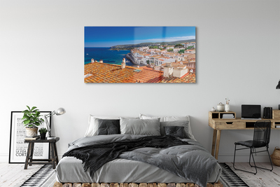 Obraz na skle Španělsko Město hory moře