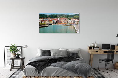 Obraz na skle Španělsko Město horské řeky