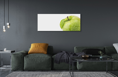 Obraz na skle Jablko zelená vodní kapky