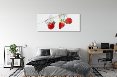 Obraz na skle Water Strawberry bílé pozadí