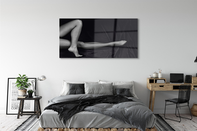 Obraz na skle Černé a bílé síťované nohy