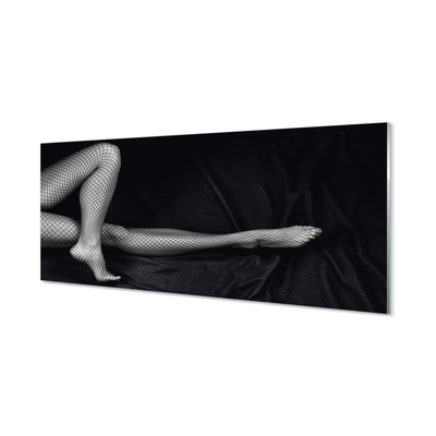 Obraz na skle Černé a bílé síťované nohy