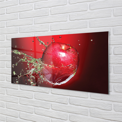 Obraz na skle jablko kapky