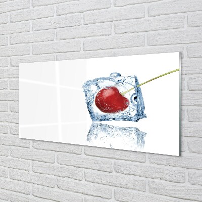 Obraz na skle Kostka ledu cherry