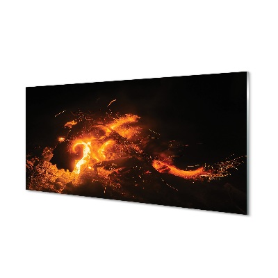 Obraz na skle ohnivý drak