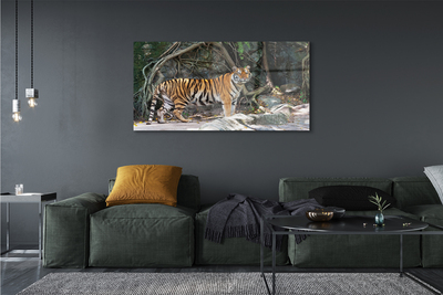 Obraz na skle tygr džungle