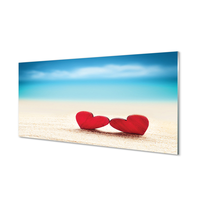 Obraz na skle Srdce červené písečné moře