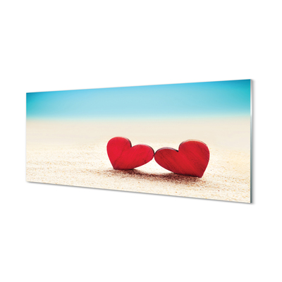 Obraz na skle Srdce červené písečné moře
