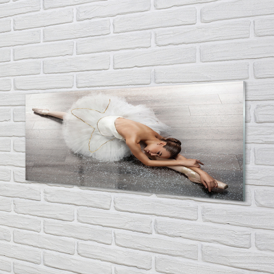 Obraz na skle Žena bílé balerína šaty