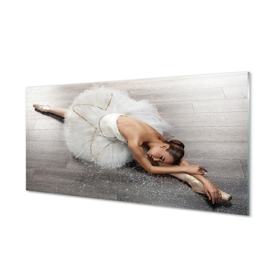 Obraz na skle Žena bílé balerína šaty