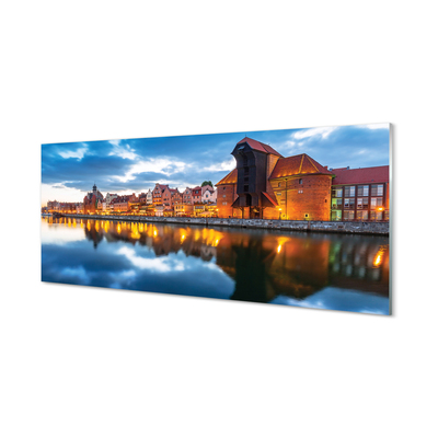 Obraz na skle Gdańsk říční budovy