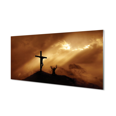 Obraz na skle Jesus Cross Light