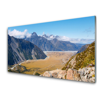 Obraz na skle Hory Údolí Krajina