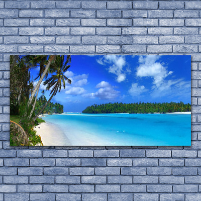 Obraz na skle Pláž Palmy Moře Krajina