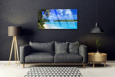 Obraz na skle Pláž Palmy Moře Krajina