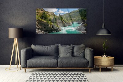 Obraz na skle Hory Řeka Krajina