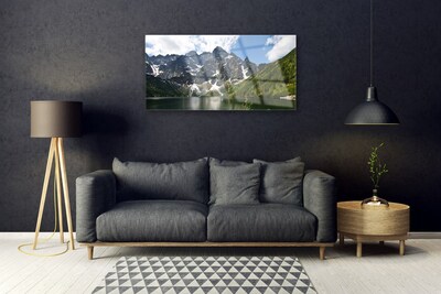 Obraz na skle Hora Jezero Les Krajina