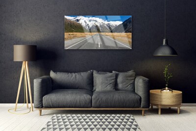 Obraz na skle Cesta Hory Sníh Krajina