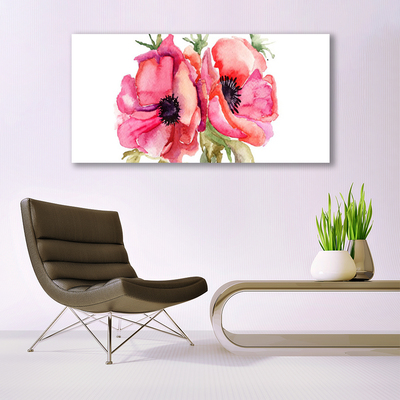 Obraz na skle Květiny Akvarely