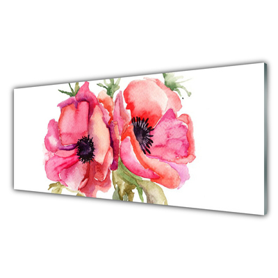 Obraz na skle Květiny Akvarely