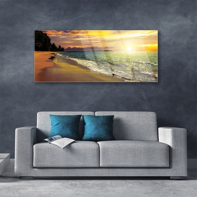 Obraz na skle Slunce Pláž Moře Krajina
