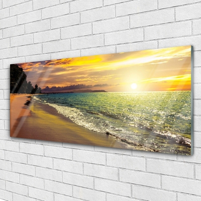Obraz na skle Slunce Pláž Moře Krajina