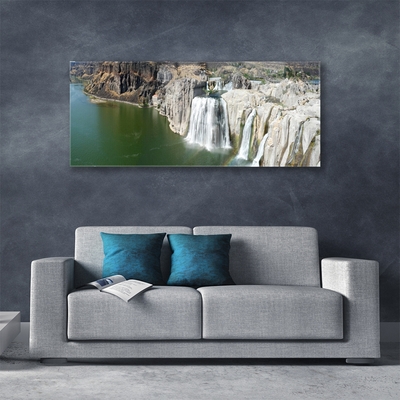 Obraz na skle Vodopád Jezero Krajina
