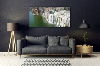 Obraz na skle Vodopád Jezero Krajina