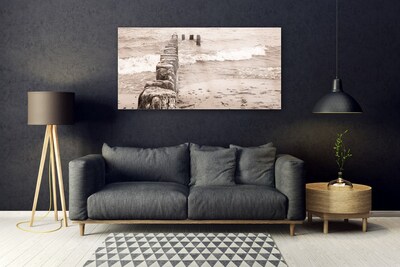 Obraz na skle Moře Pláž Architektura