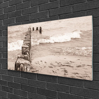 Obraz na skle Moře Pláž Architektura