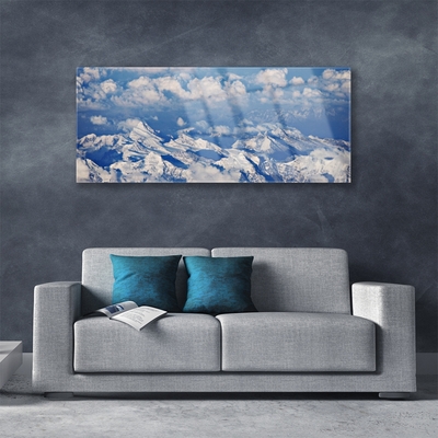 Obraz na skle Hora Mraky Krajina
