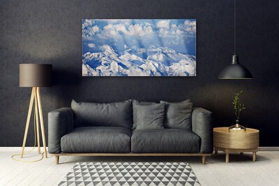 Obraz na skle Hora Mraky Krajina