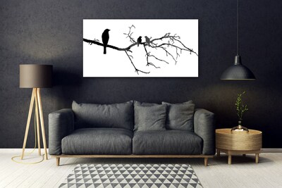 Obraz na skle Ptáci Větev Umění