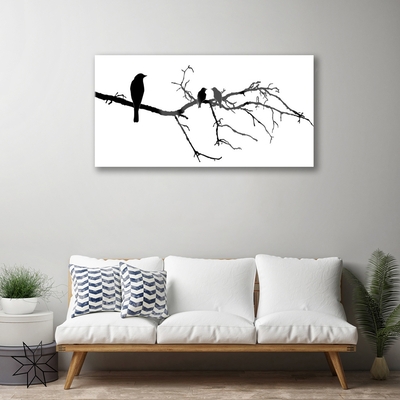 Obraz na skle Ptáci Větev Umění