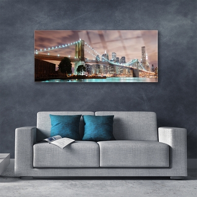 Obraz na skle Most Město Architektura