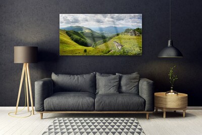 Obraz na skle Hora Louka Krajina