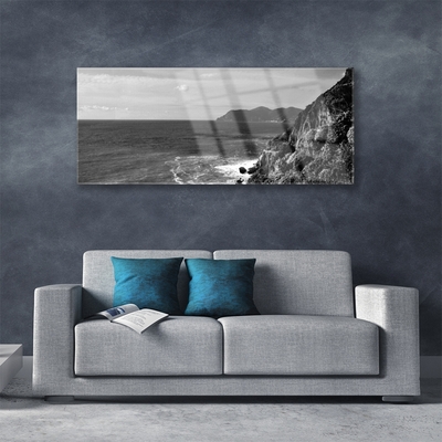 Obraz na skle Moře Hory Krajina