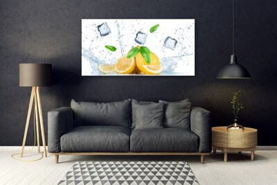 Obraz na skle Citron Kostka Ledu Kuchyně