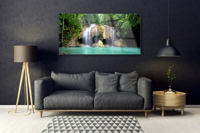 Obraz na skle Vodopád Strom Příroda