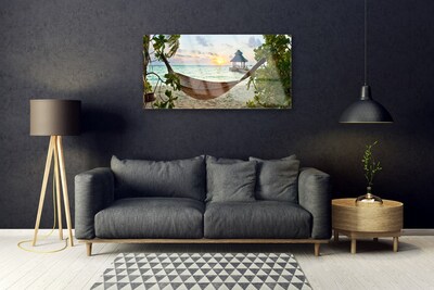 Obraz na skle Pláž Hamaka Moře Krajina