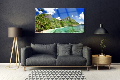 Obraz na skle Pláž Hory Krajina