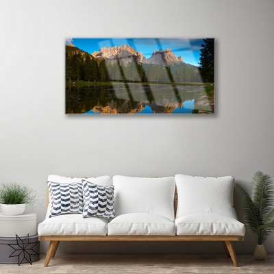 Obraz na skle Les Jezero Krajina