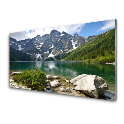Obraz na skle Jezero Hory Krajina
