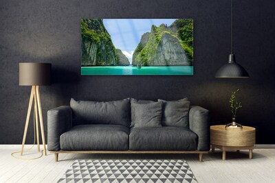 Obraz na skle Hora Voda Záliv Krajina