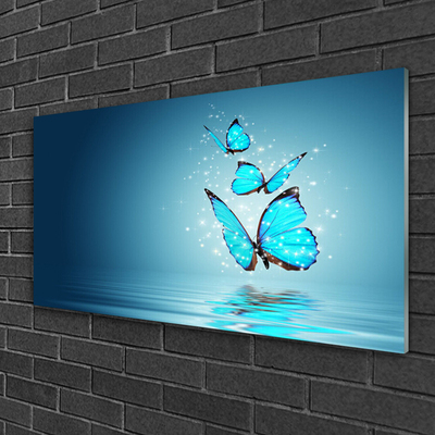 Obraz na skle Motýli Voda Umění