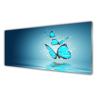 Obraz na skle Motýli Voda Umění