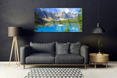 Obraz na skle Jezero Hora Les Krajina