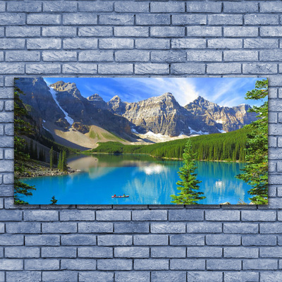 Obraz na skle Jezero Hora Les Krajina