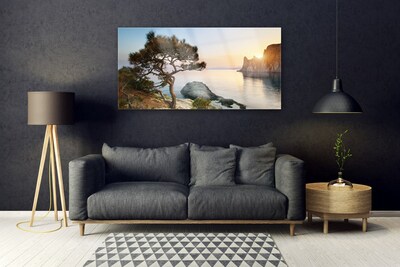 Obraz na skle Jezero Strom Krajina
