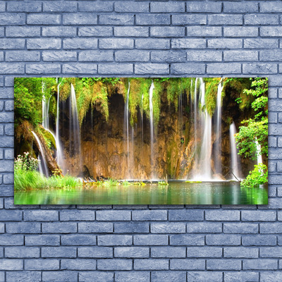 Obraz na skle Vodopád Jezero Příroda